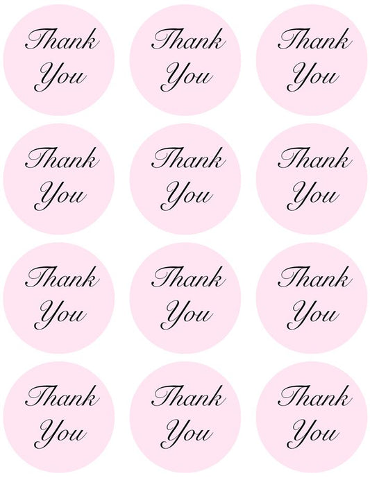 THANK YOU LABELS - PINK CIRCLES