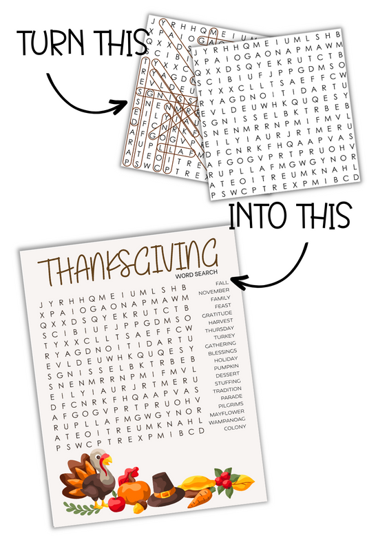 Thanksgiving Word Search Template