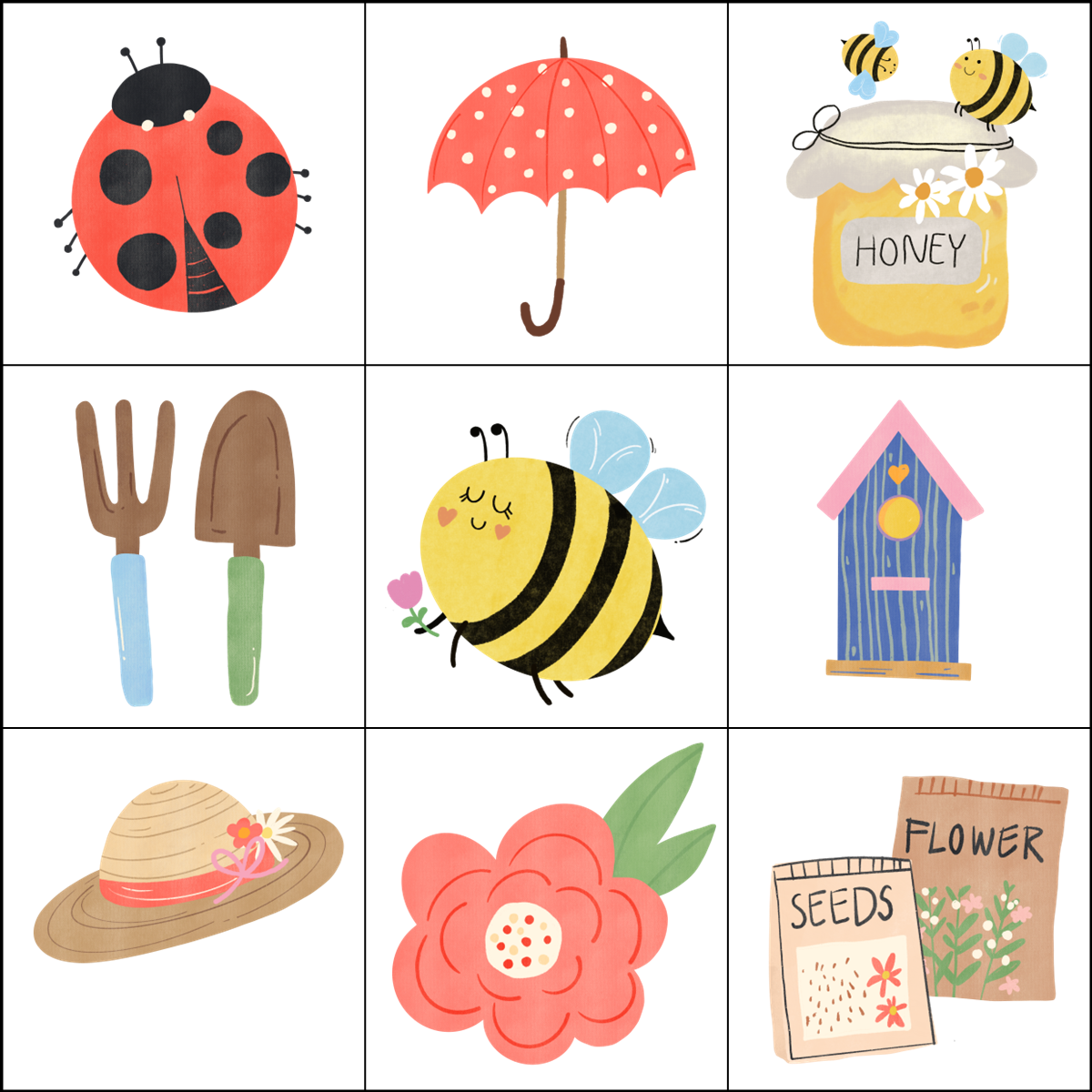 Simply Love PLR Spring Bingo Template Set 3 X 3