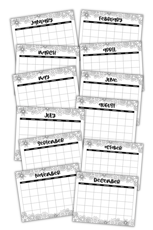 UNDATED COLORING CALENDAR