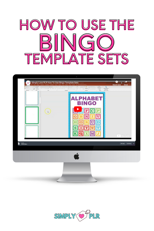 Simply Love PLR How to Use the Bingo Templates