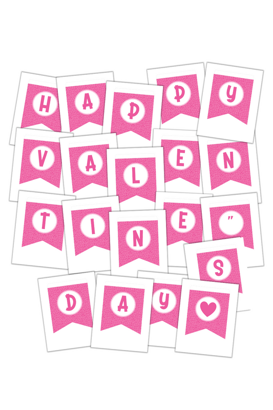 Simply Love PLR Happy Valentine' s Day Banner Pink