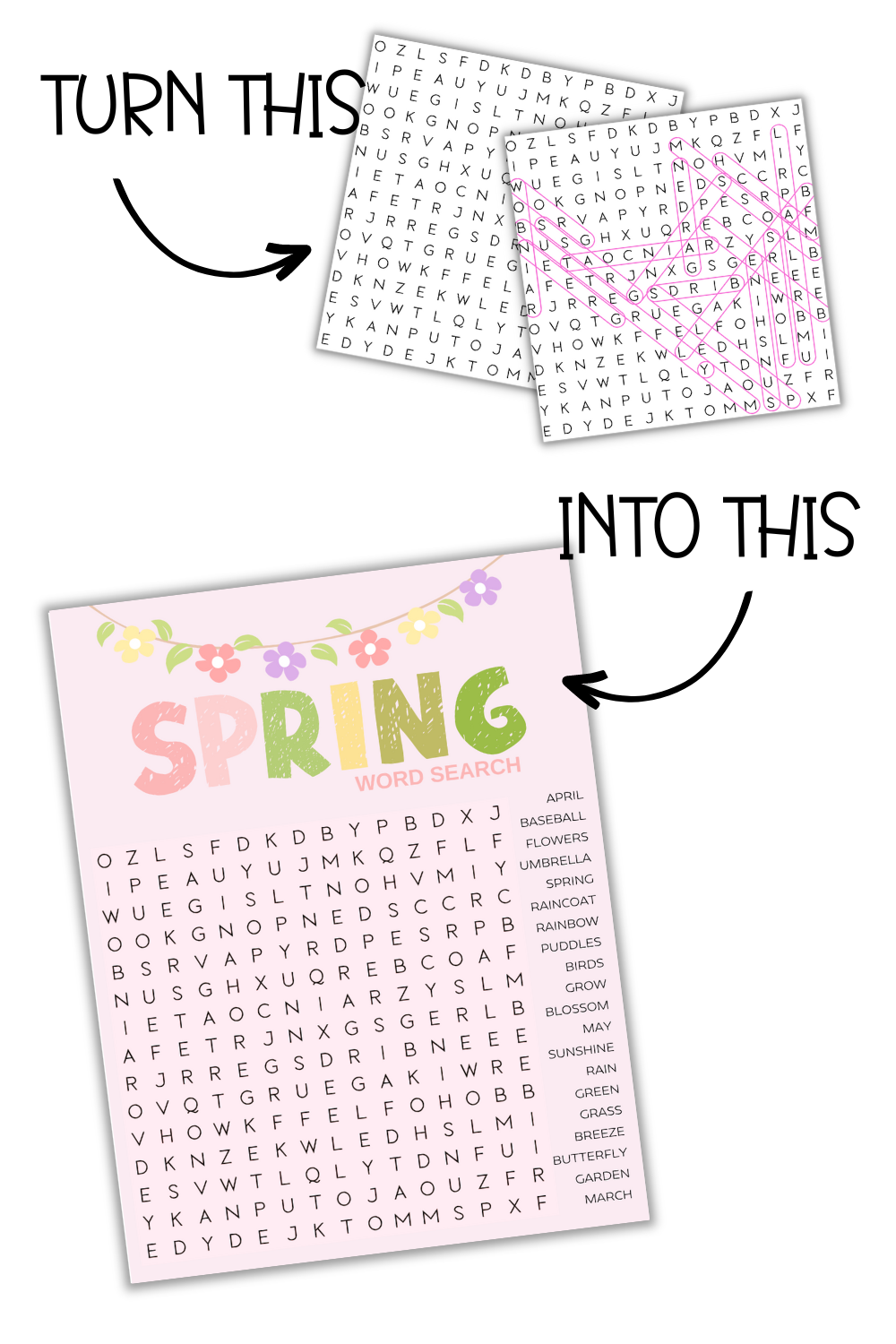 Simply Love PLR Spring Word Search Templates