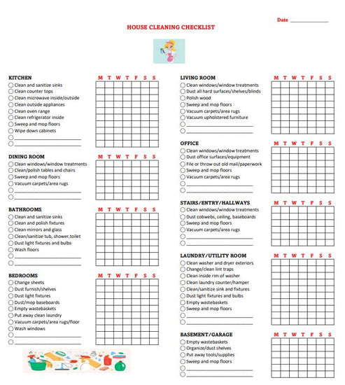 HOUSE CLEANING LIST – Simply Love PLR