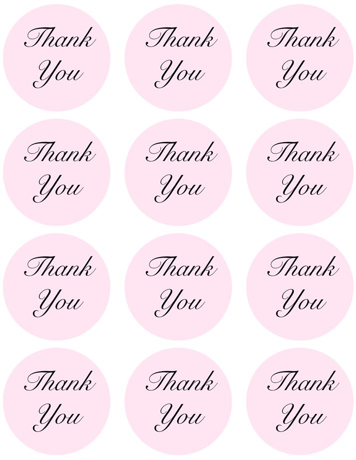 THANK YOU LABELS - PINK CIRCLES