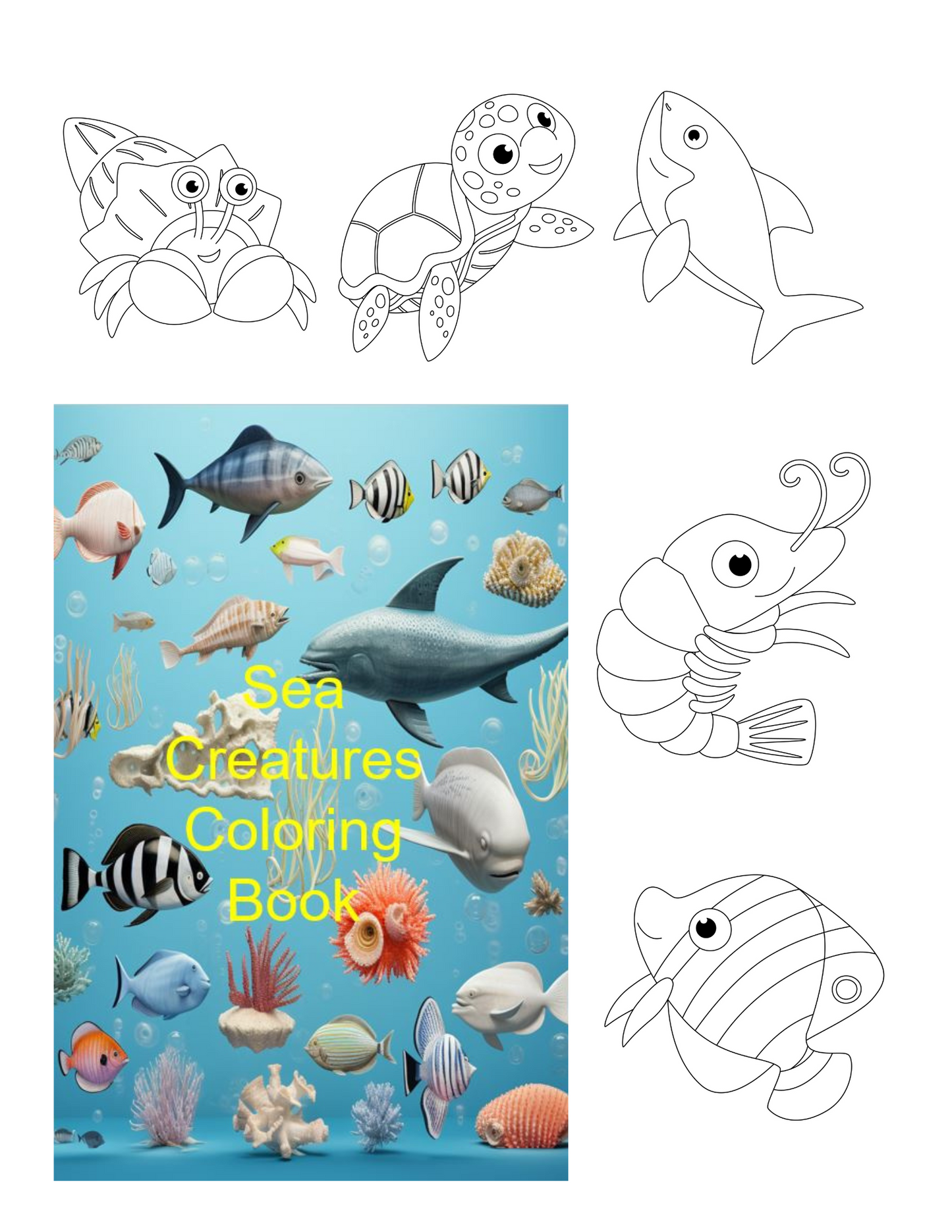 SEA CREATURES KID'S COLORING BOOK