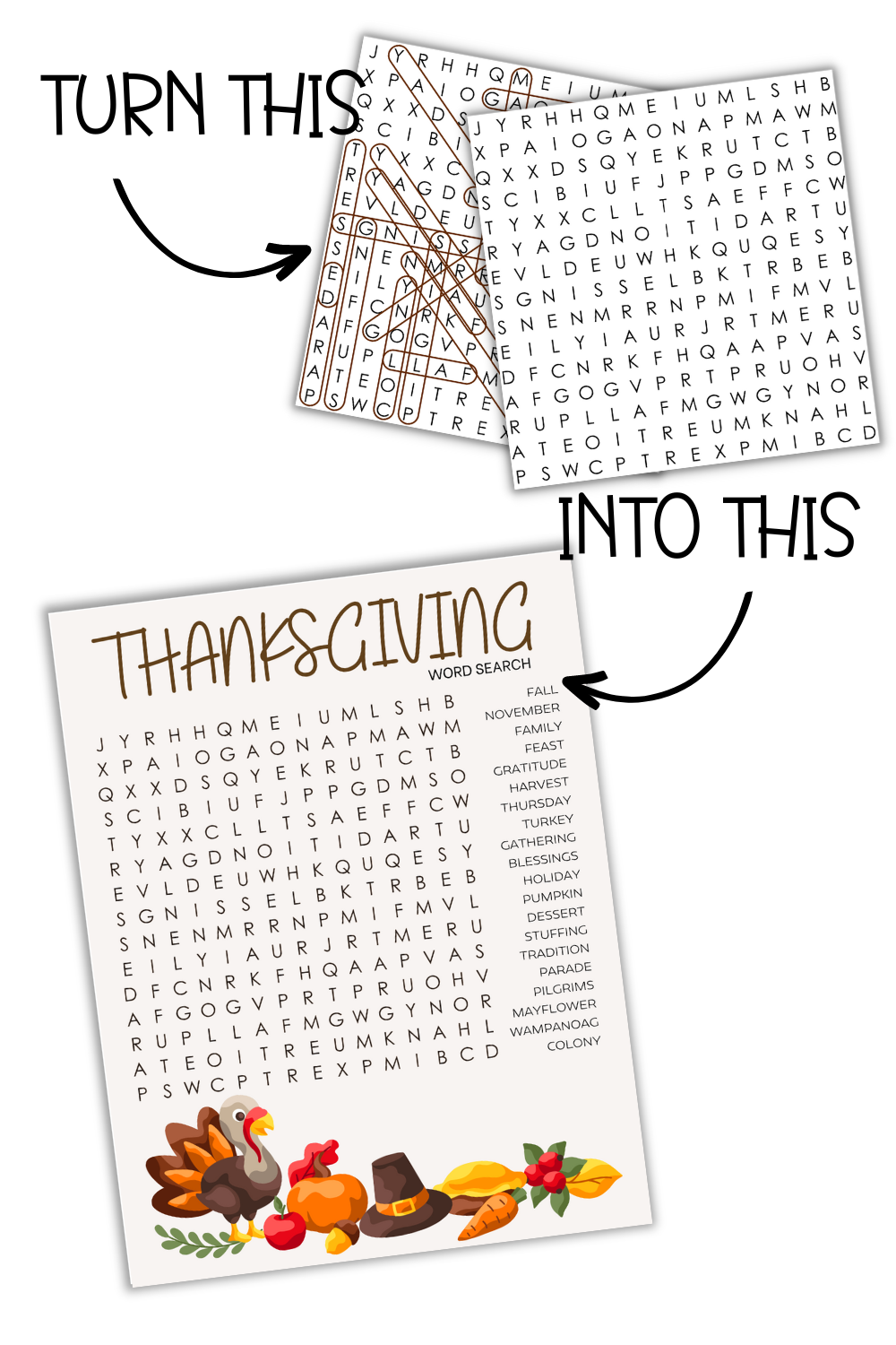 Thanksgiving Word Search Template