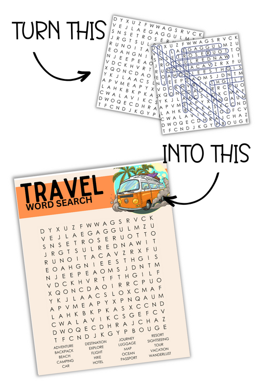 Simply Love PLR Travel Word Search Template