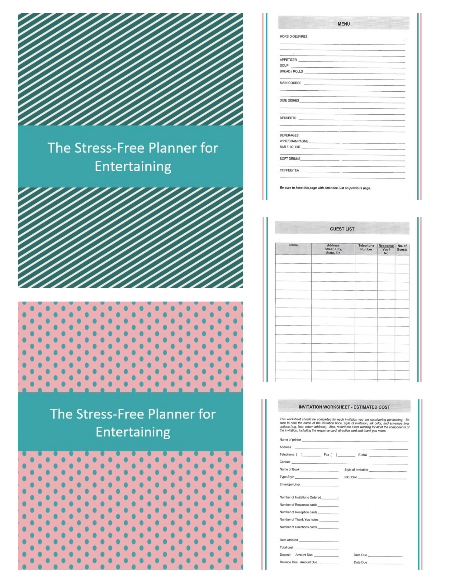 STRESS FREE EVENT PLANNING PLANNER 88-pages