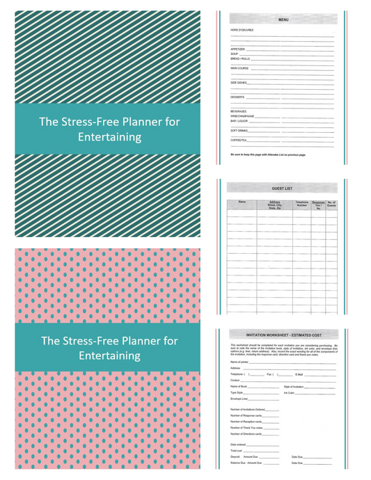 STRESS FREE EVENT PLANNING PLANNER 88-pages
