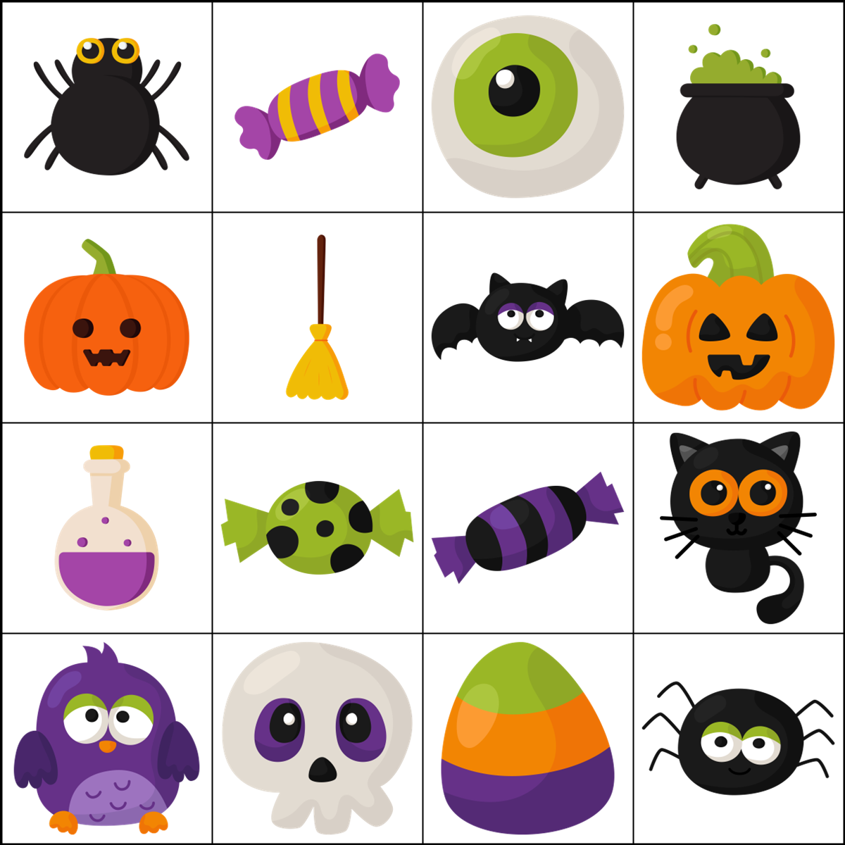 Simply Love PLR Halloween Bingo Template Set 4 x 4