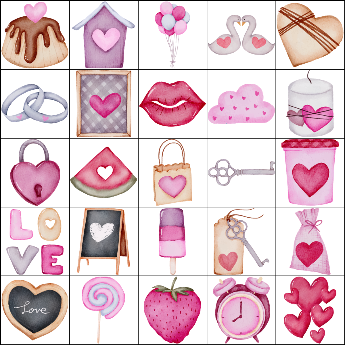 Simply Love Printab les Valentine's Day Bingo 5 x 5