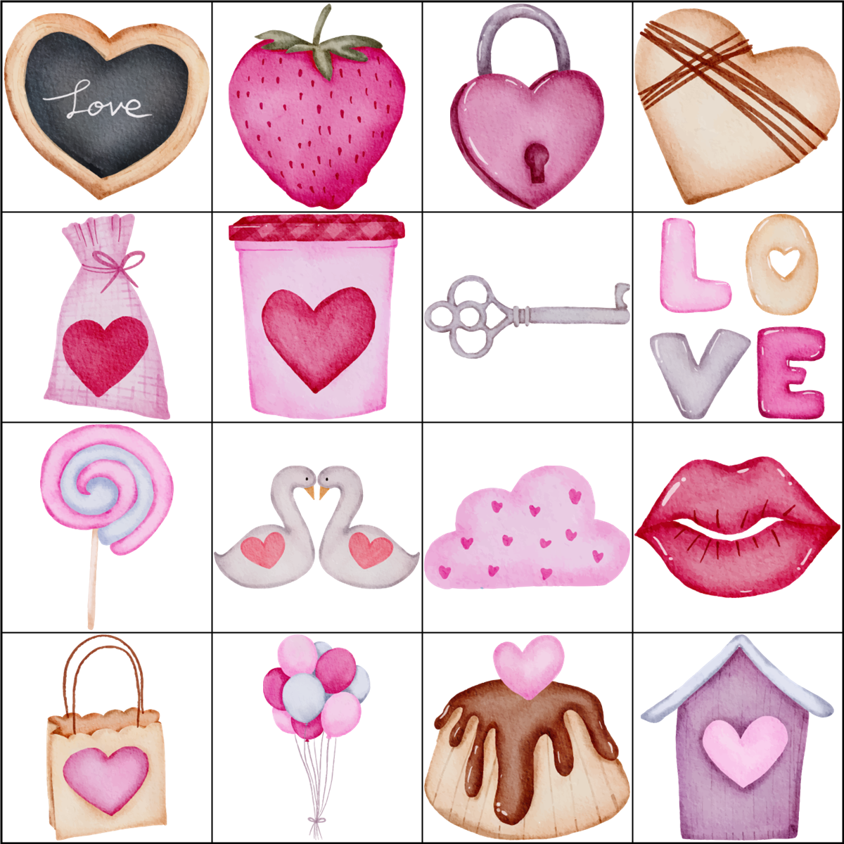 Simply Love Printab les Valentine's Day Bingo 4 x 4