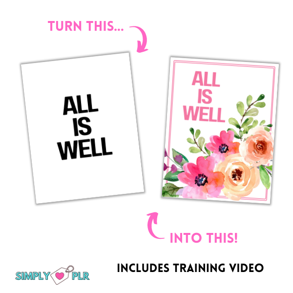 Simply Love PLR Inspirational Wall Art Template Bundle