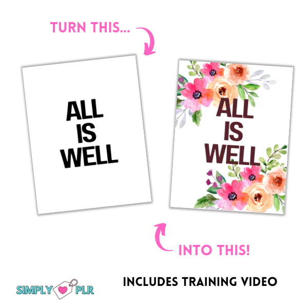 Simply Love PLR Inspirational Wall Art Template Bundle