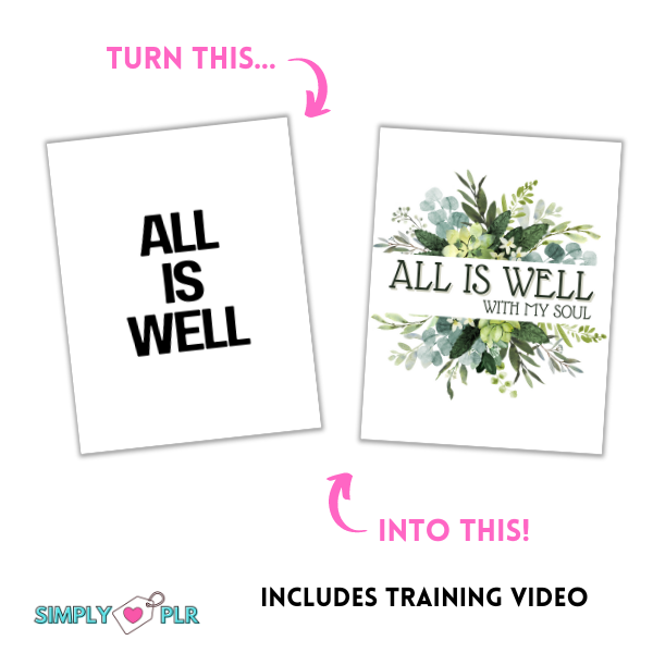 Simply Love PLR Inspirational Wall Art Template Bundle