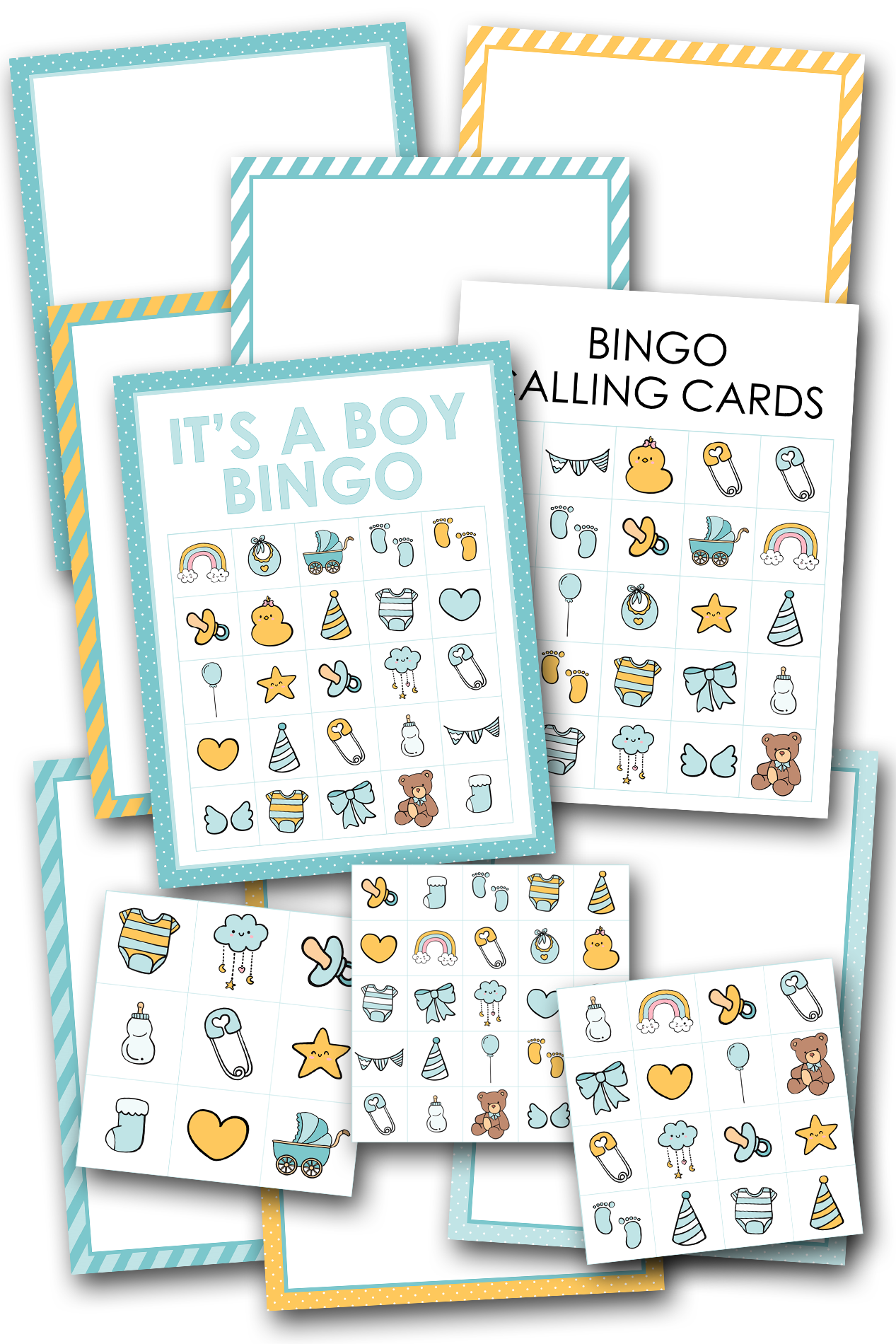 Baby Boy Shower Bingo Cards 