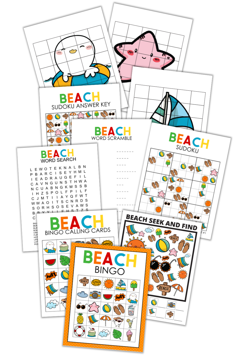 Beach Activity Set | Beach Activity Bundle | Simply Love PLR