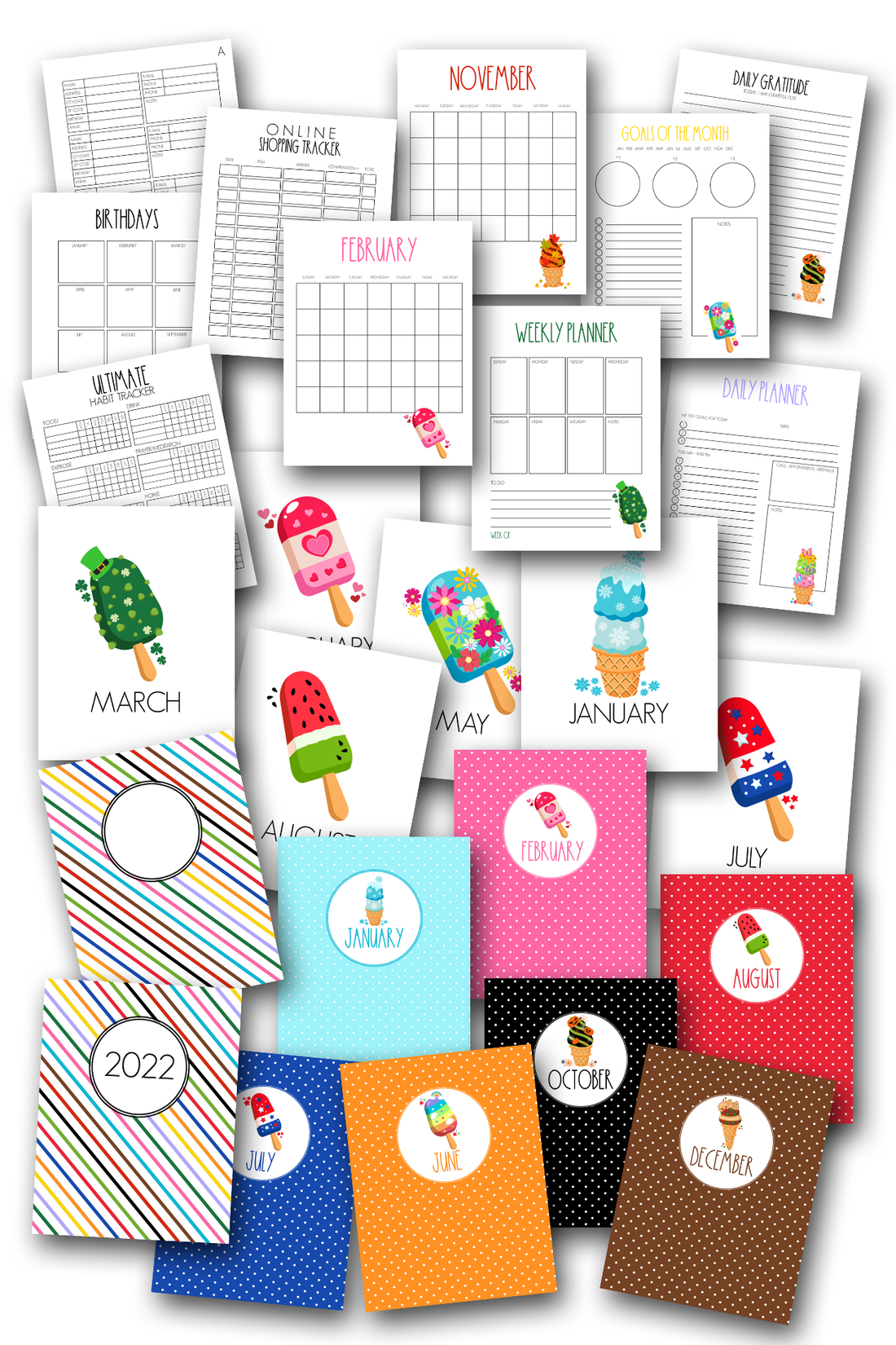 YEAR OF THE ICE CREAM PLANNER 182-Pages – Simply Love PLR