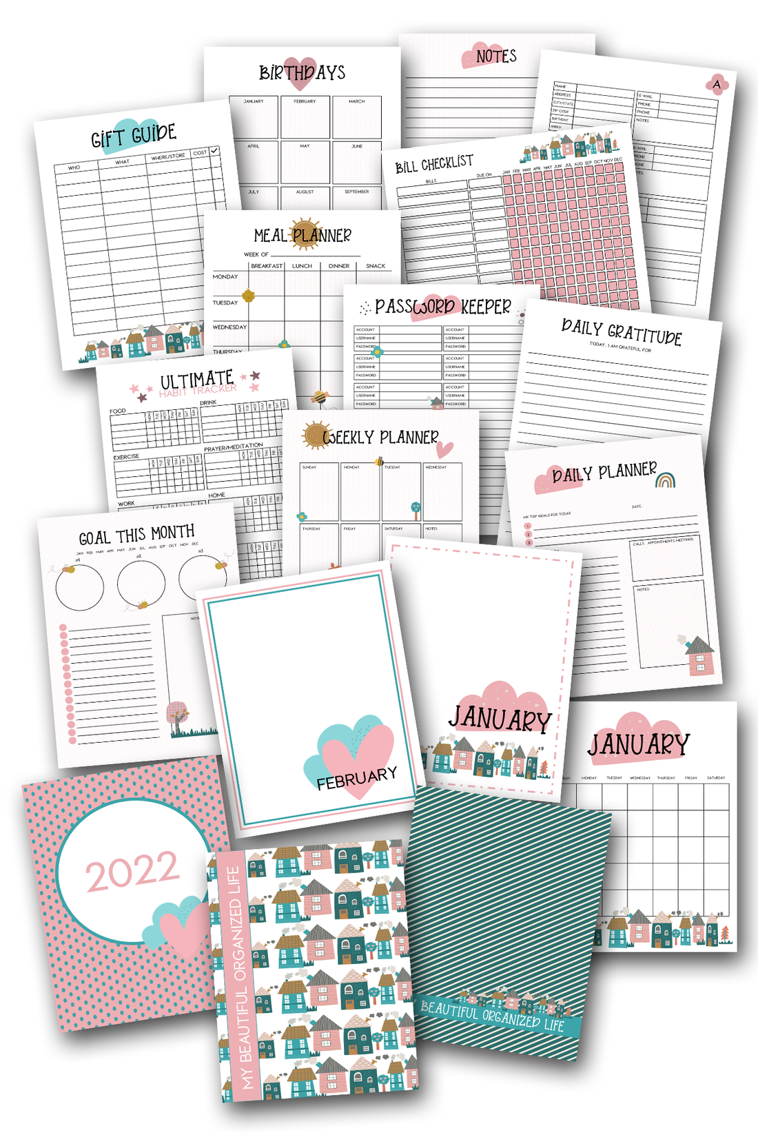 MY BEAUTIFUL ORGANIZED LIFE PLANNER 103-Pages – Simply Love PLR