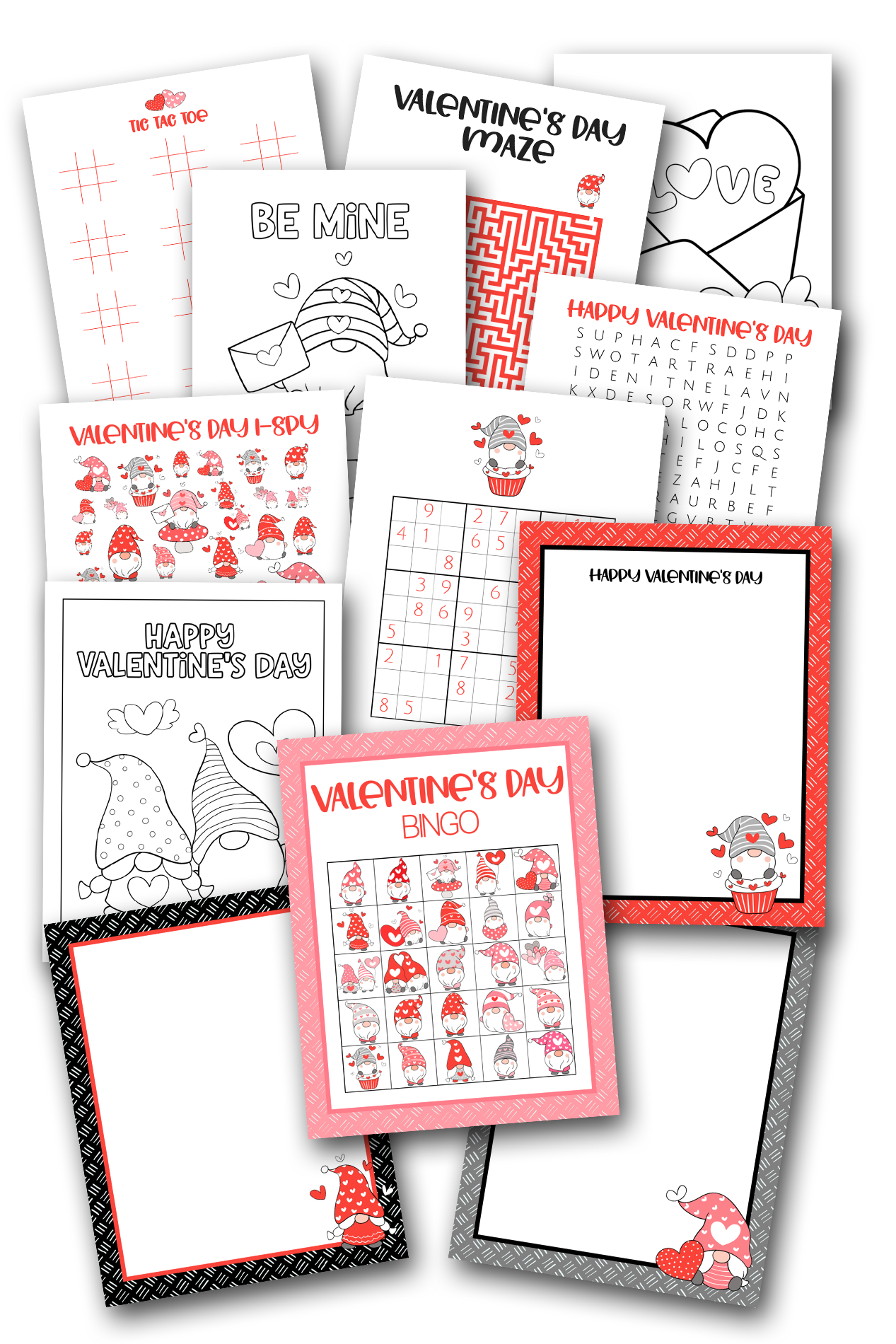 Simply Love PLR Valentine Activity Set Gnome Theme