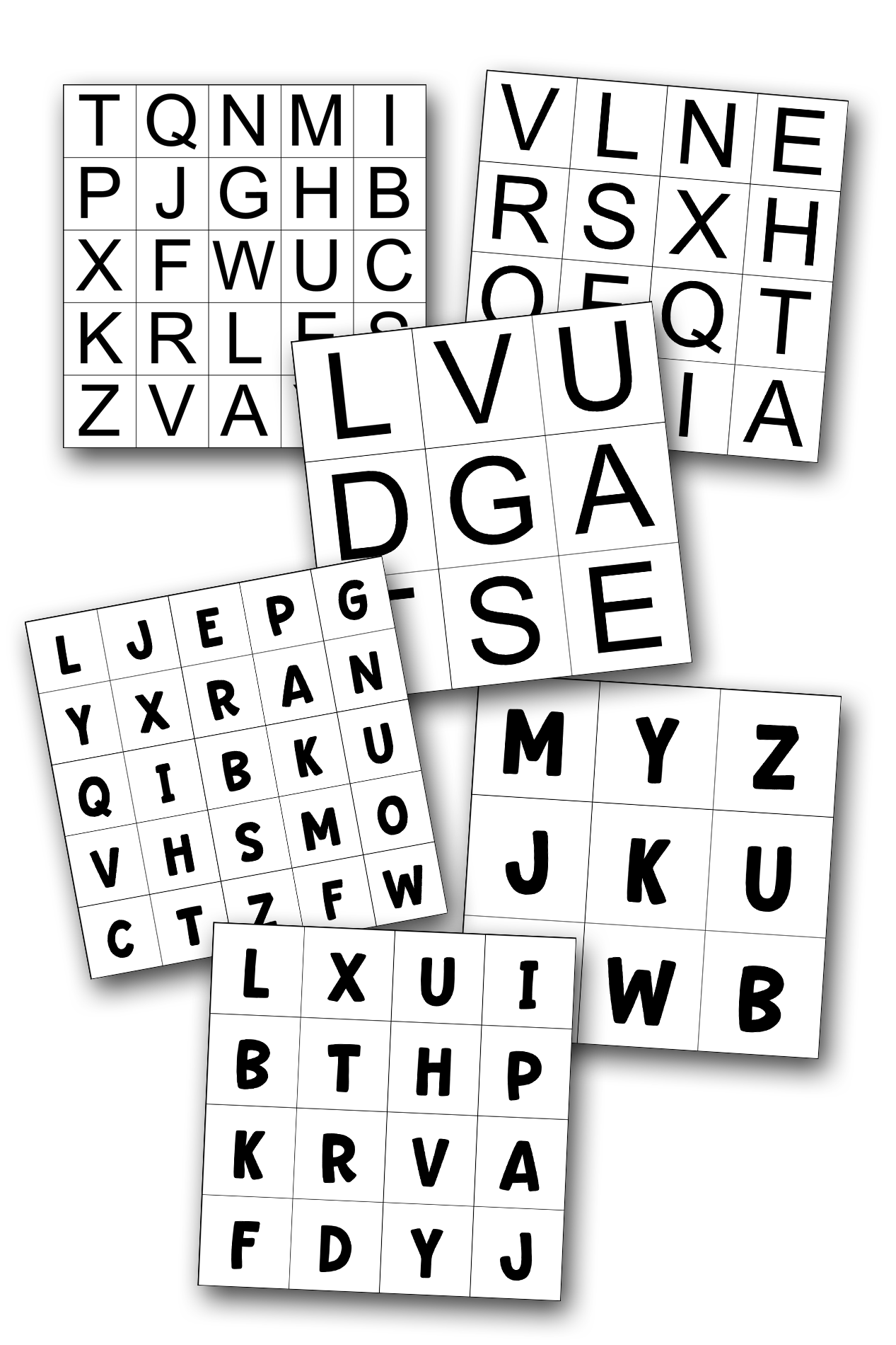 Alphabet Bingo Template Set 