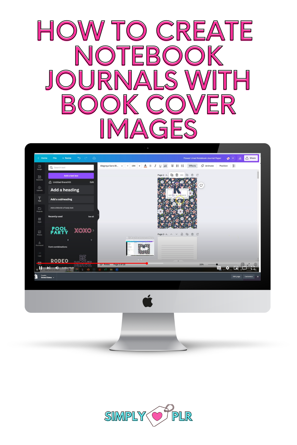HOW TO CREATE NOTEBOOK JOURNALS WITH BOOK COVER IMAGES – Simply Love PLR