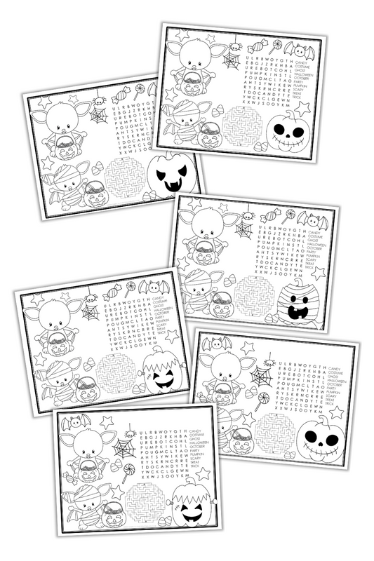 Simply Love PLR Halloween Placemat Coloring