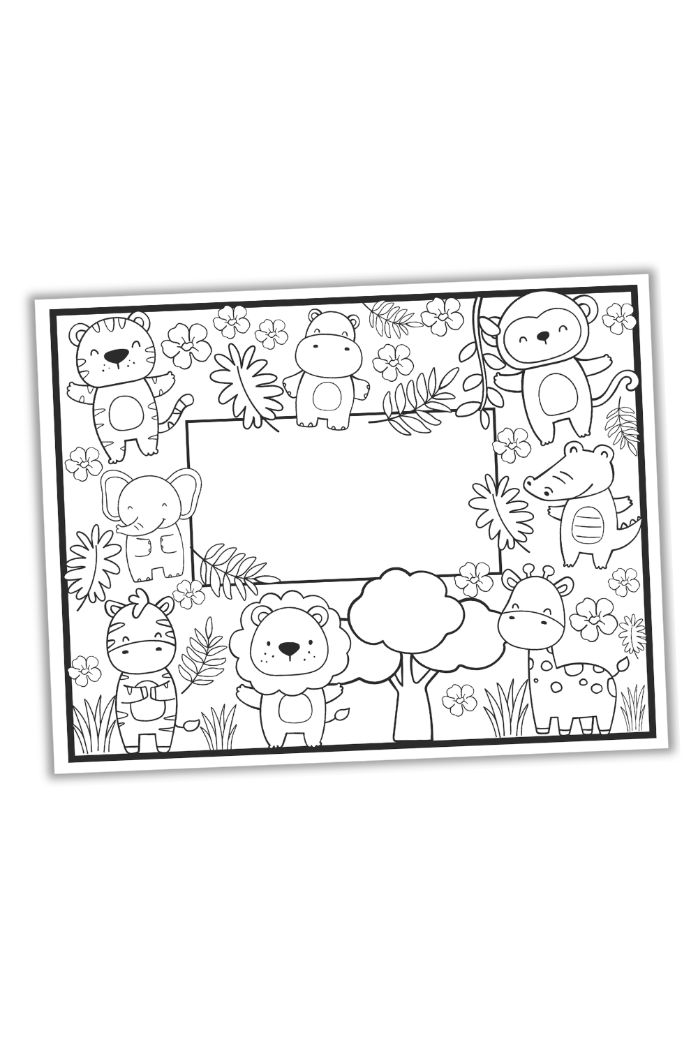 Simply Love PLR Jungle Animal Frame Coloring