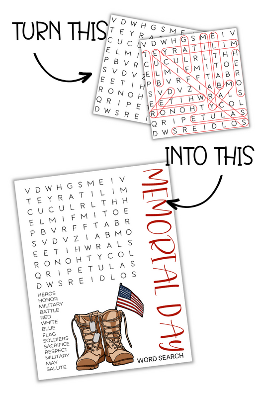 Simply Love PLR Memorial Day Word Search Templates