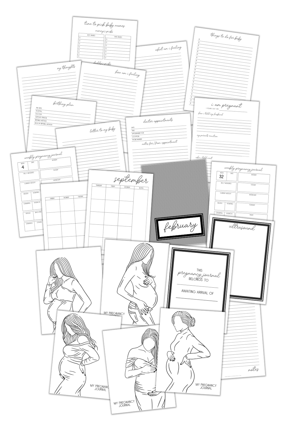 Simply Love PLR Pregnancy Journal Version 2 Coloring
