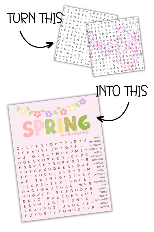 Simply Love PLR Spring Word Search Templates