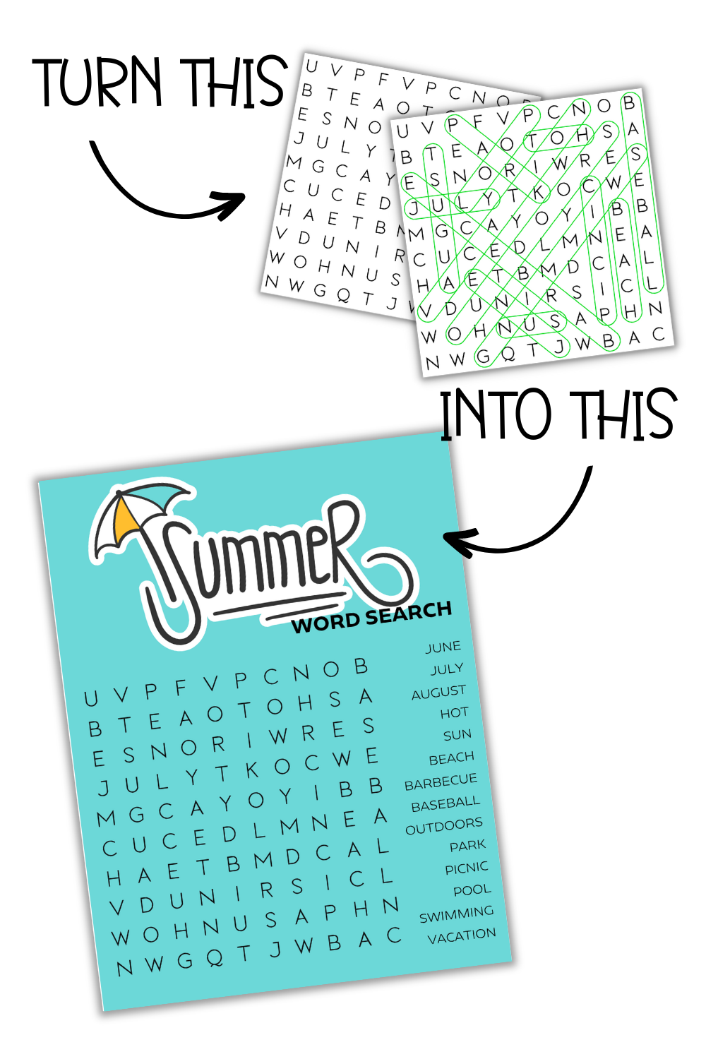 Simply Love PLR Summer Word Search Templates