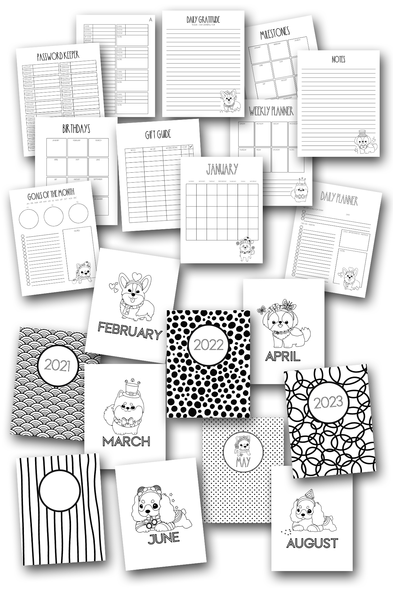Year of the Puppy Home Organization Planner Journal
